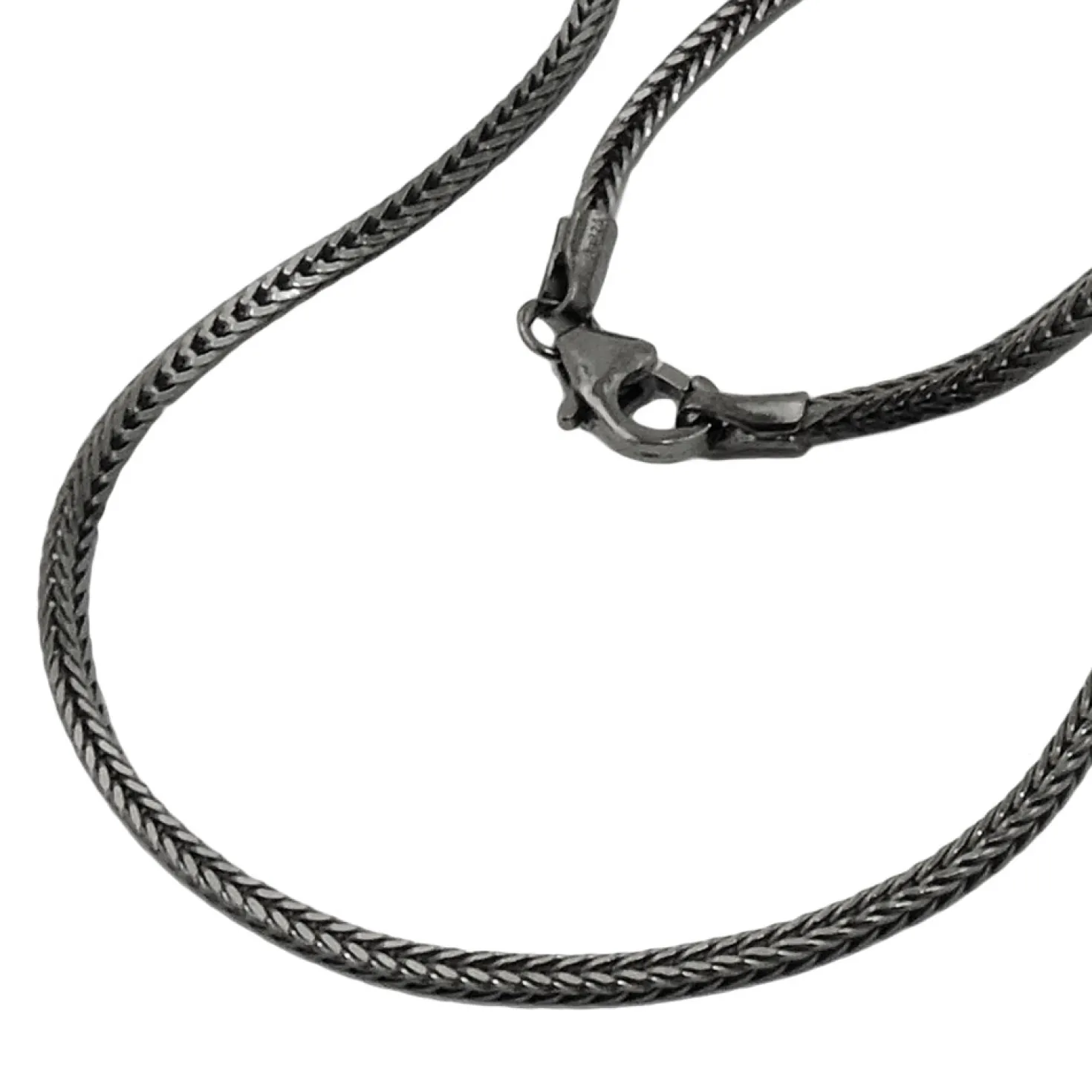 1,5mm Kette Collier Halsschmuck Fuchsschwanz rhodiniert 925 Silber, 42cm