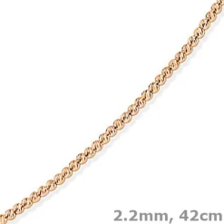 2,2mm Kette Collier Kügelchenkette Kugelkette, 585 Gold Rotgold, 42cm
