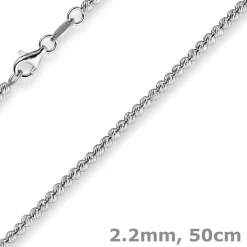 2,2mm Kette Collier Kügelchenkette Kugelkette, 585 Gold Weißgold, 50cm