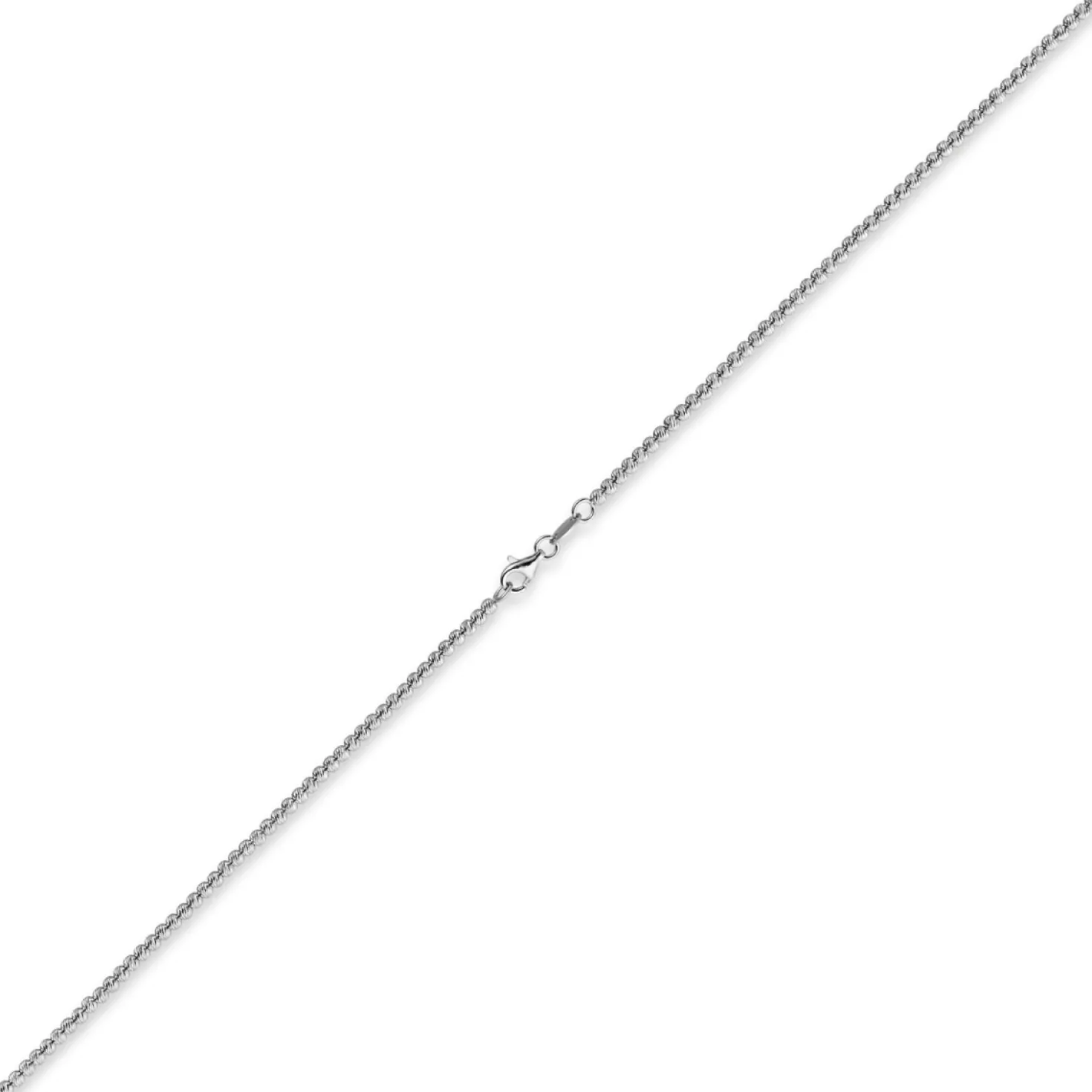 2,2mm Kette Collier Kügelchenkette Kugelkette, 585 Gold Weißgold, 42cm