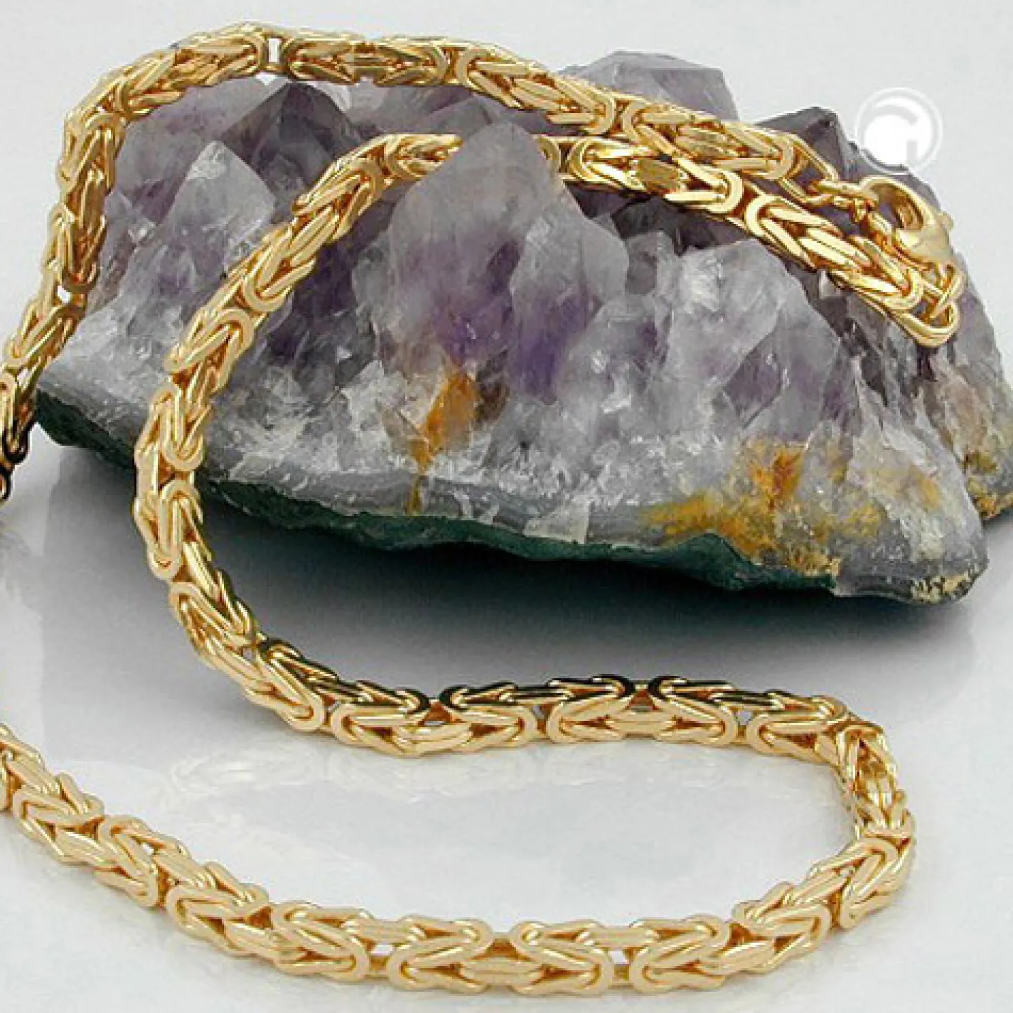 2,5mm Kette Collier Königskette Halsschmuck, 585 Gold Gelbgold, 50cm
