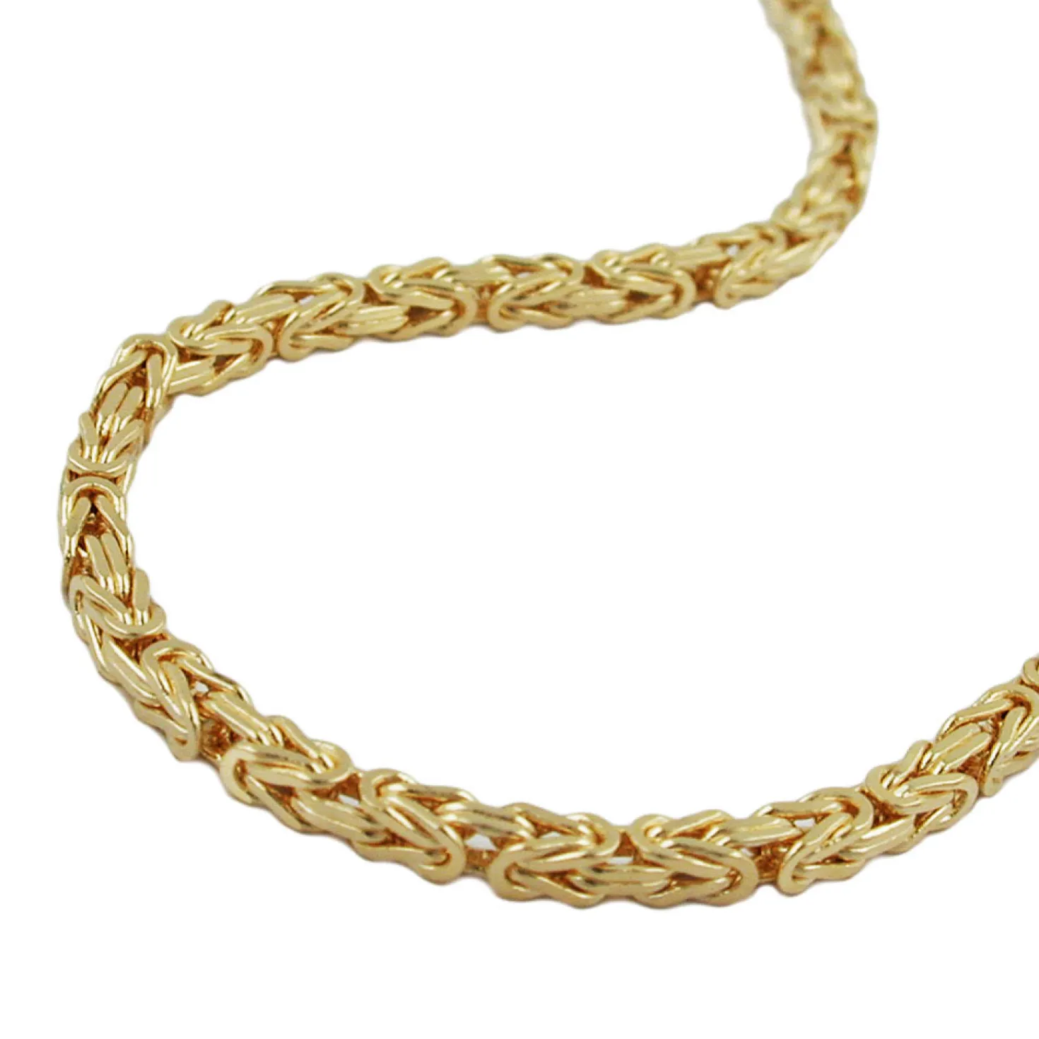 2,5mm Kette Collier Königskette Halsschmuck, 585 Gold Gelbgold, 50cm