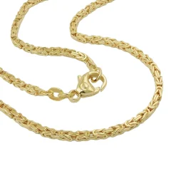1,8mm Kette Collier Königskette Halsschmuck, 585 Gold Gelbgold, 50cm