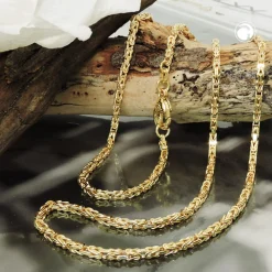 1,8mm Kette Collier Königskette Halsschmuck, 585 Gold Gelbgold, 50cm