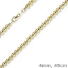 4mm Kette Collier Kugelkette diamantiert aus 585 Gold Gelbgold 45cm