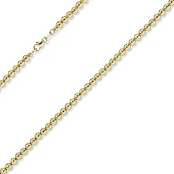 4mm Kette Collier Kugelkette diamantiert aus 585 Gold Gelbgold 45cm