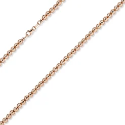 4mm Kette Collier Kugelkette diamantiert aus 585 Gold Rotgold 45cm