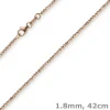 1,8mm Kette Collier Kugelkette diamantiert aus 585 Gold Rotgold 42cm