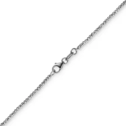 1,8mm Kette Collier Kugelkette diamantiert aus 750 Gold Weißgold 42cm