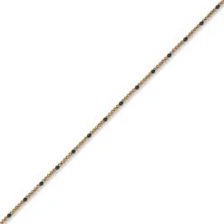 1,8mm Kette Collier Kugelkette 585 Gold Rotgold teil-schwarz-rhodiniert 45cm