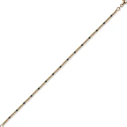 1,8mm Kette Collier Kugelkette 750 Gold Rotgold teil-schwarz-rhodiniert 45cm