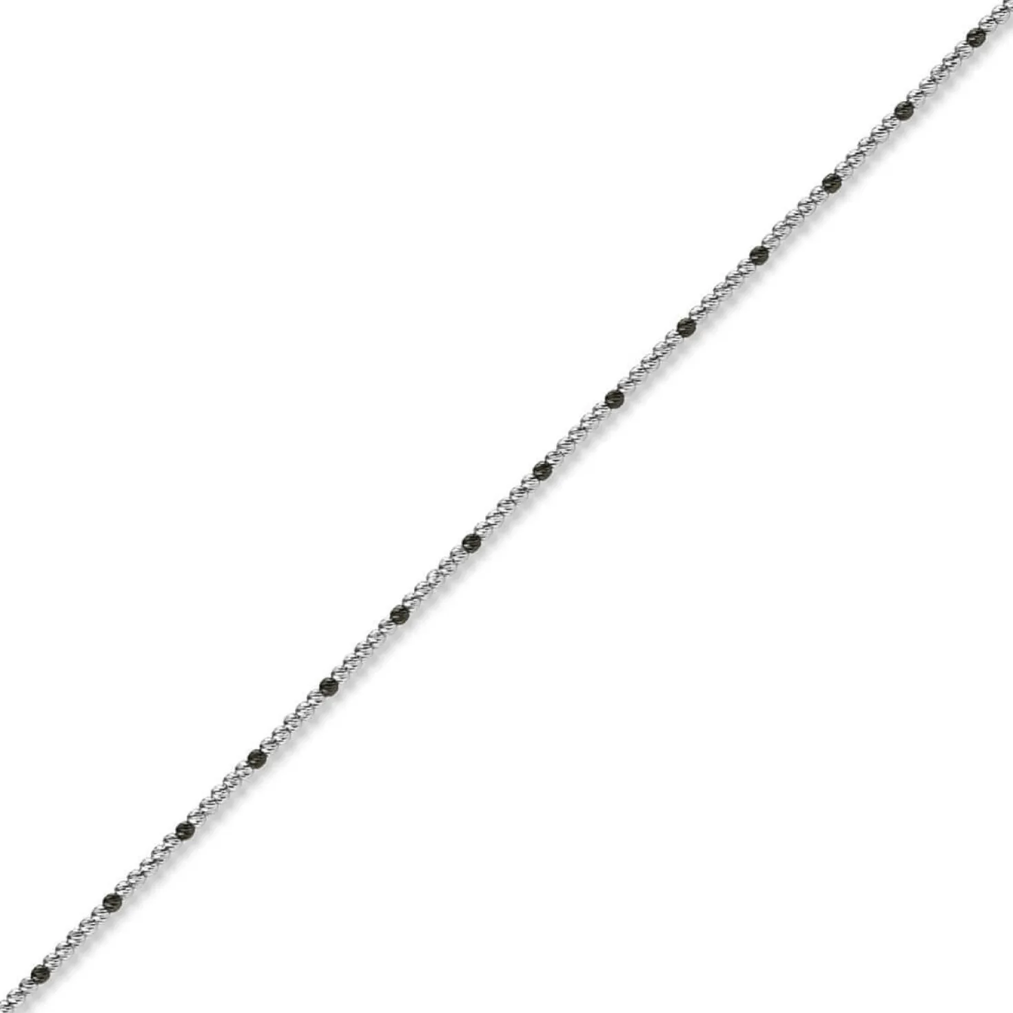 1,8mm Kette Collier Kugelkette 585 Gold Weißgold teil-schwarz-rhodiniert 50cm