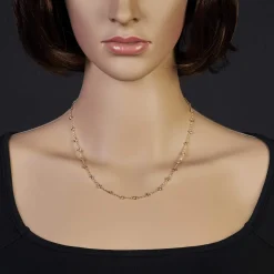 1,5mm Kette Collier mit Kügelchen diamantiert aus 585 Gold gelb/rot/weiß 45cm