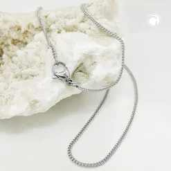 1,4mm Kette Collier Panzerkette aus glänzendem Edelstahl Halsschmuck, 45cm