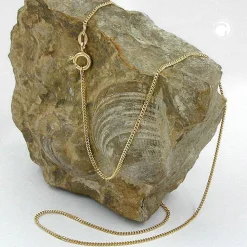 1,1mm Kette Collier Panzerkette aus 375 Gold Gelbgold, 38cm, Damen