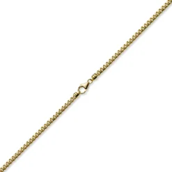 5mm Kette Collier Panzerkette oval diamantiert massiv, 585 Gold Gelbgold, 50cm