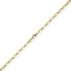 5mm Kette Collier Plattenkette aus 585 Gold Gelbgold, 50cm, Herren
