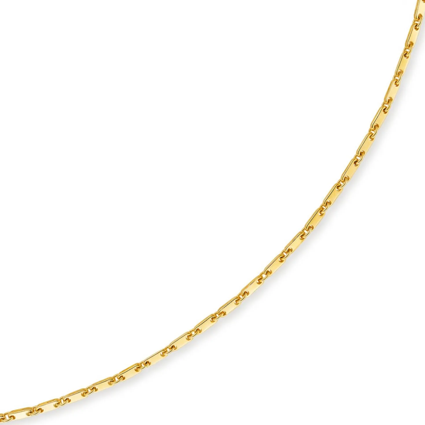 3mm Kette Collier Plattenkette aus 585 Gold Gelbgold, 60cm, Unisex