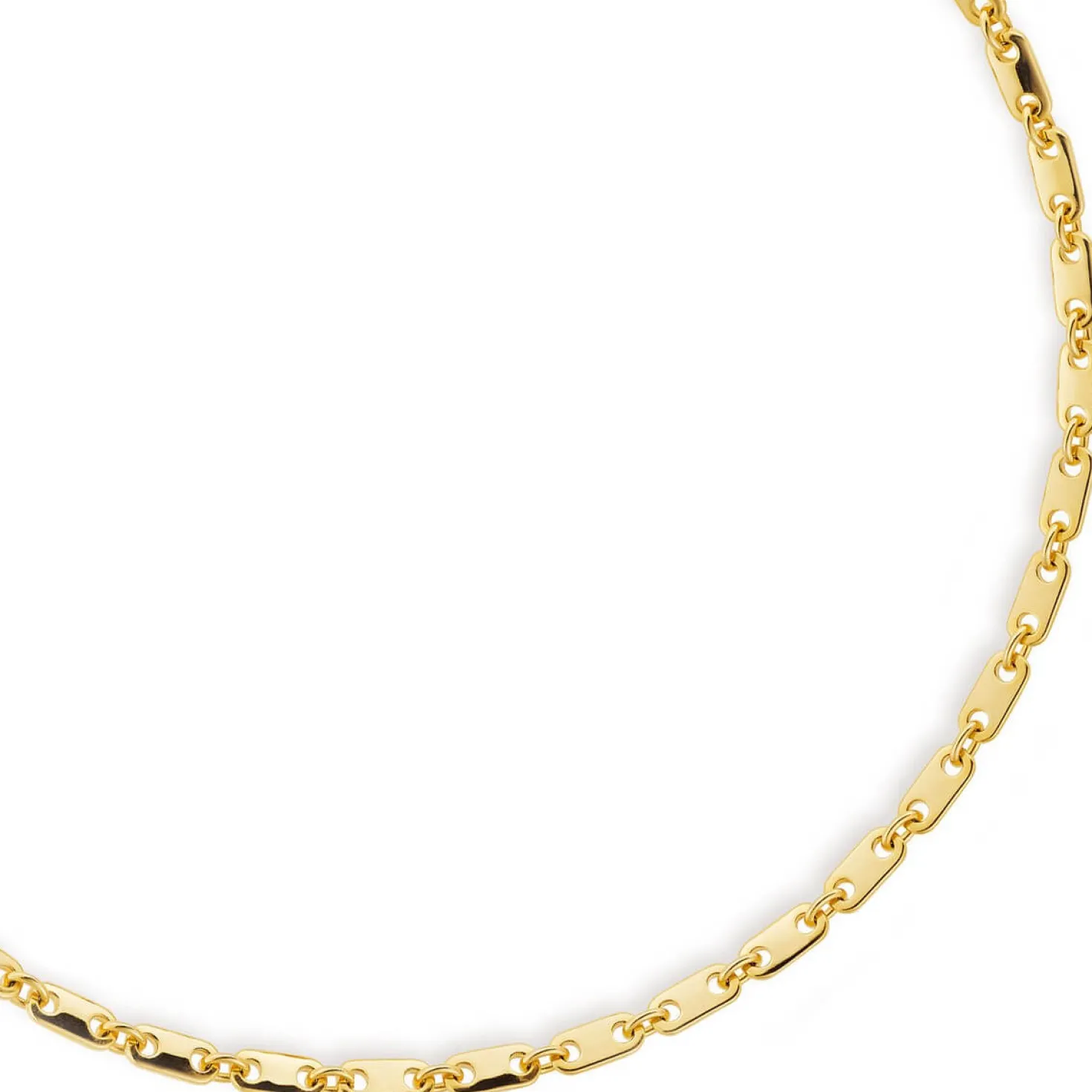 5mm Kette Collier Plattenkette aus 750 Gold Gelbgold 70cm Unisex Goldkette