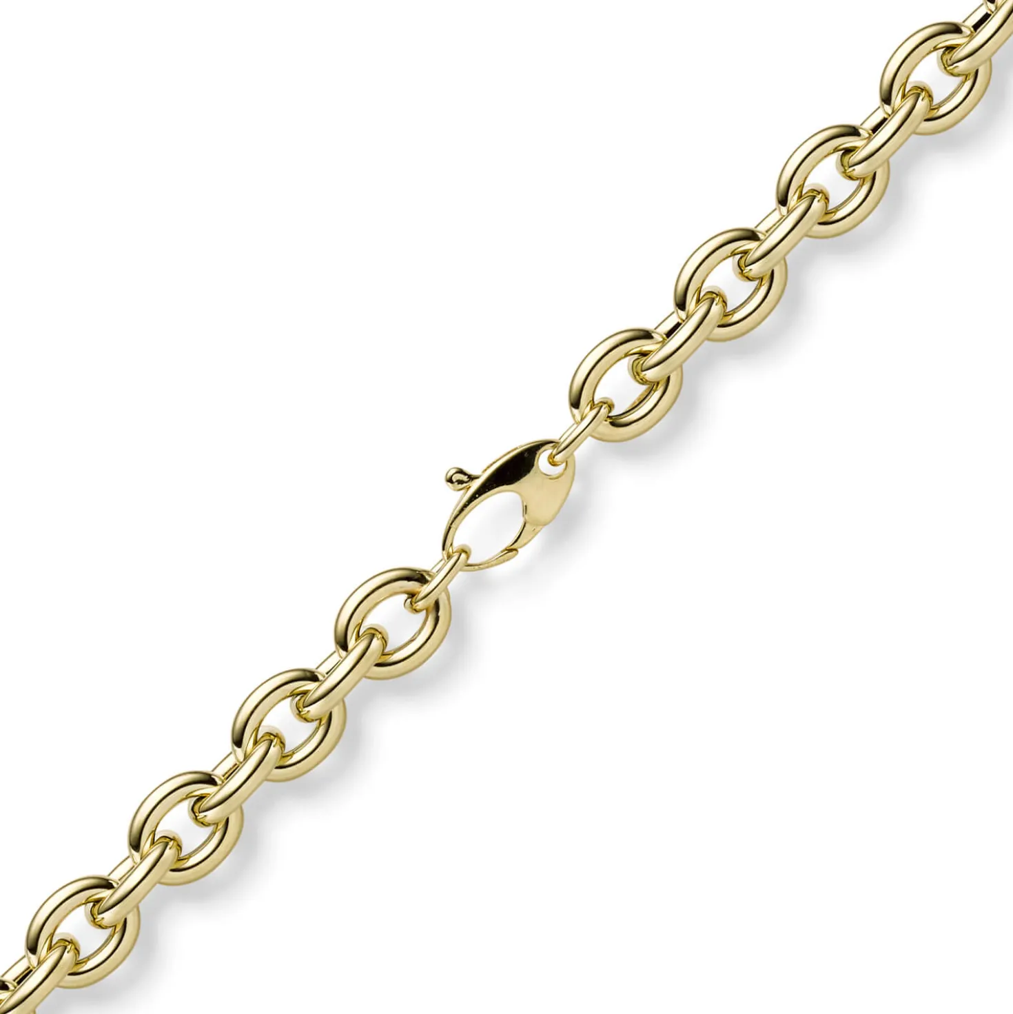 7mm Kette Collier Rundankerkette aus 585 Gold Gelbgold 45cm
