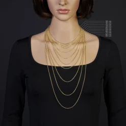 2,3mm Kette Collier Rundankerkette aus 585 Gold Gelbgold, 42cm Unisex