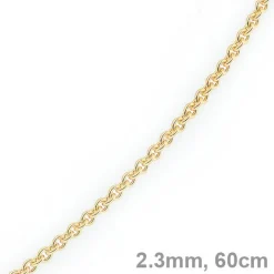 2,3mm Kette Collier Rundankerkette aus 585 Gold Gelbgold, 60cm Unisex