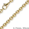 2,7mm Kette Collier Rundankerkette aus 750 Gold Gelbgold, 55cm Unisex