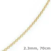 2,3mm Kette Collier Rundankerkette aus 750 Gold Gelbgold, 70cm Unisex