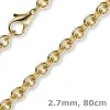 2,7mm Kette Collier Rundankerkette aus 585 Gold Gelbgold, 80cm Unisex