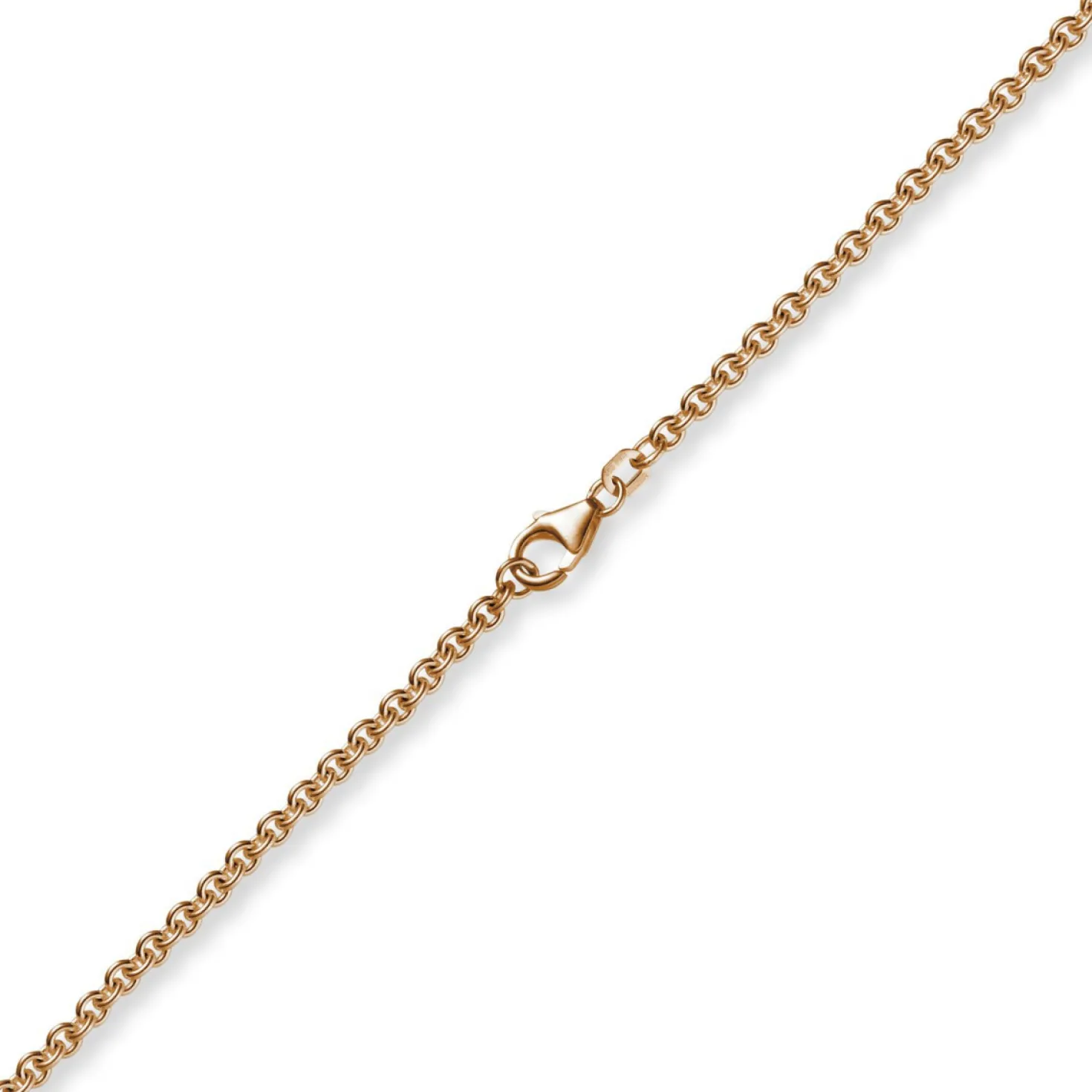 2,7mm Kette Collier Rundankerkette aus 585 Gold Rotgold, 42cm