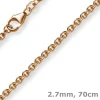 2,7mm Kette Collier Rundankerkette aus 585 Gold Rotgold, 70cm Unisex