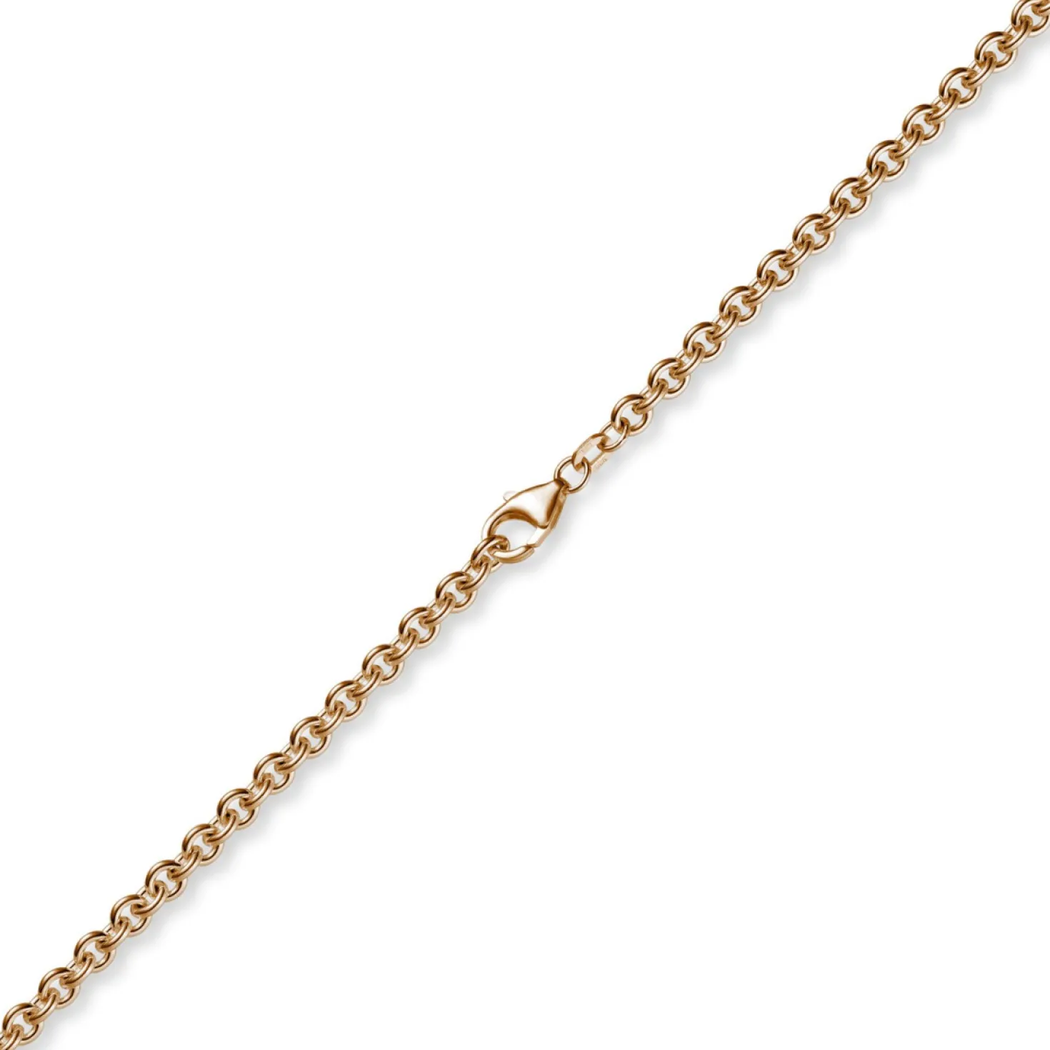 4,6mm Kette Collier Rundankerkette aus 585 Gold Rotgold, 60cm Unisex