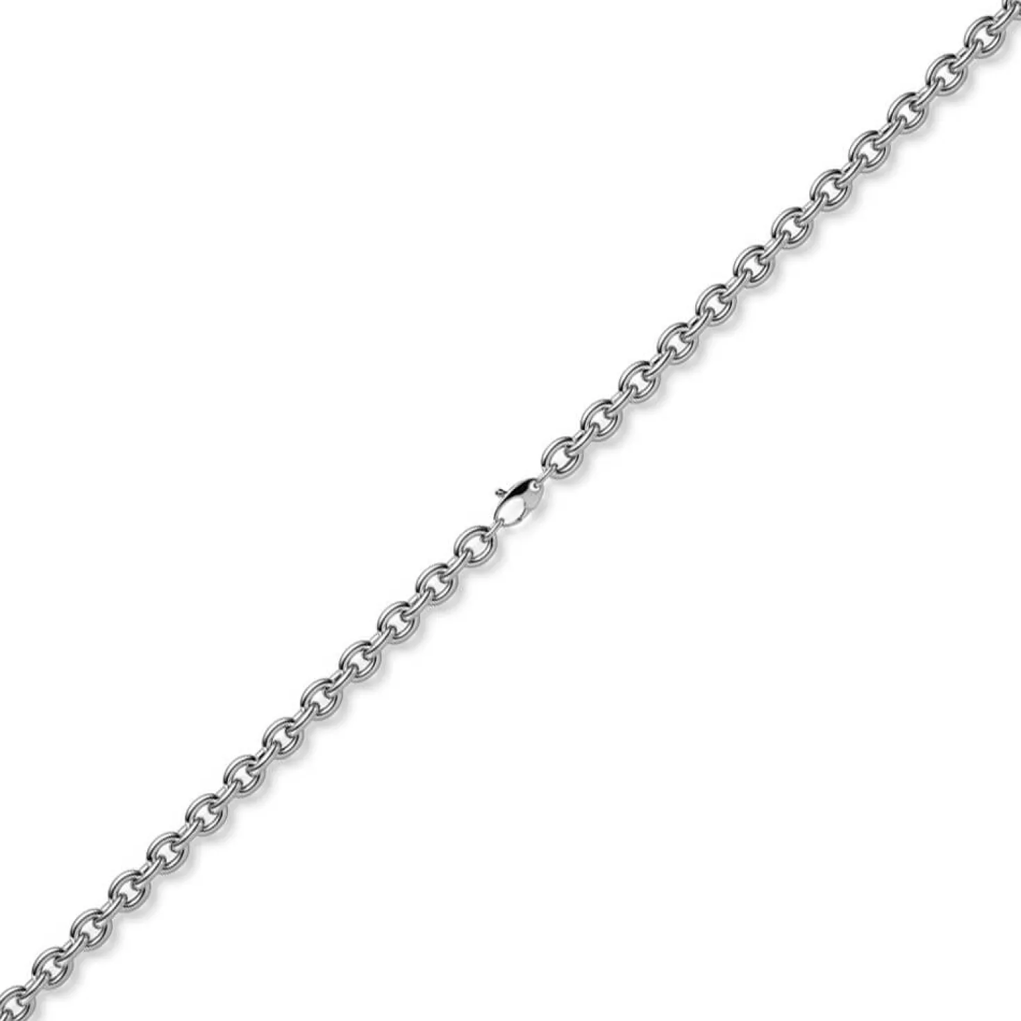 7mm Kette Collier Rundankerkette aus 585 Gold Weißgold 45cm