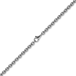 2,7mm Kette Collier Rundankerkette aus 750 Gold Weißgold, 80cm Unisex