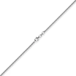 2,3mm Kette Collier Rundankerkette aus 750 Gold Weißgold massiv, 90cm