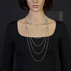 2,3mm Kette Collier Rundankerkette aus 750 Gold Weißgold massiv, 42cm