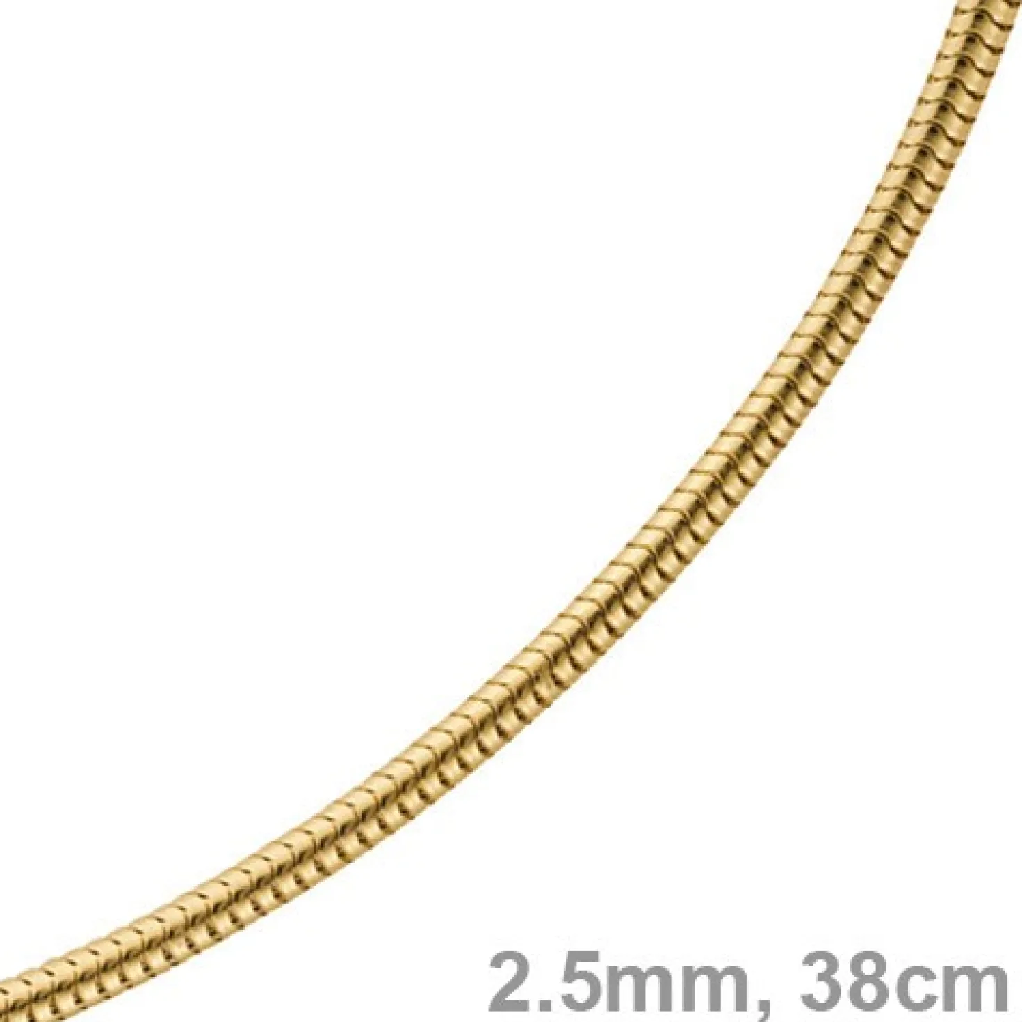 2,5mm Kette Collier Schlangenkette aus 585 Gold Gelbgold, 38cm, Damen