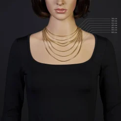 2,5mm Kette Collier Schlangenkette aus 585 Gold Gelbgold, 38cm, Damen