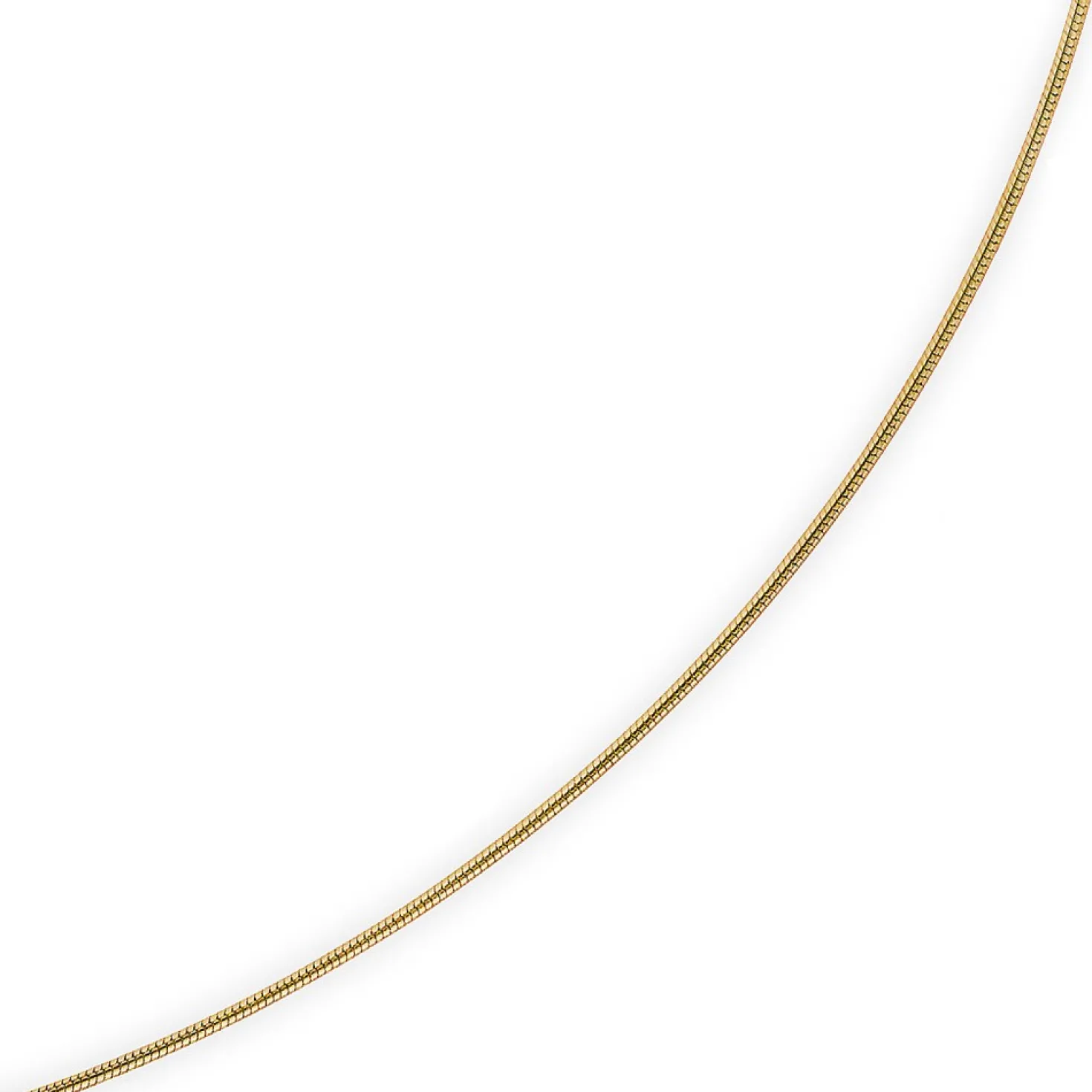 1mm Kette Collier Schlangenkette aus 585 Gold Gelbgold, 60cm, Damen