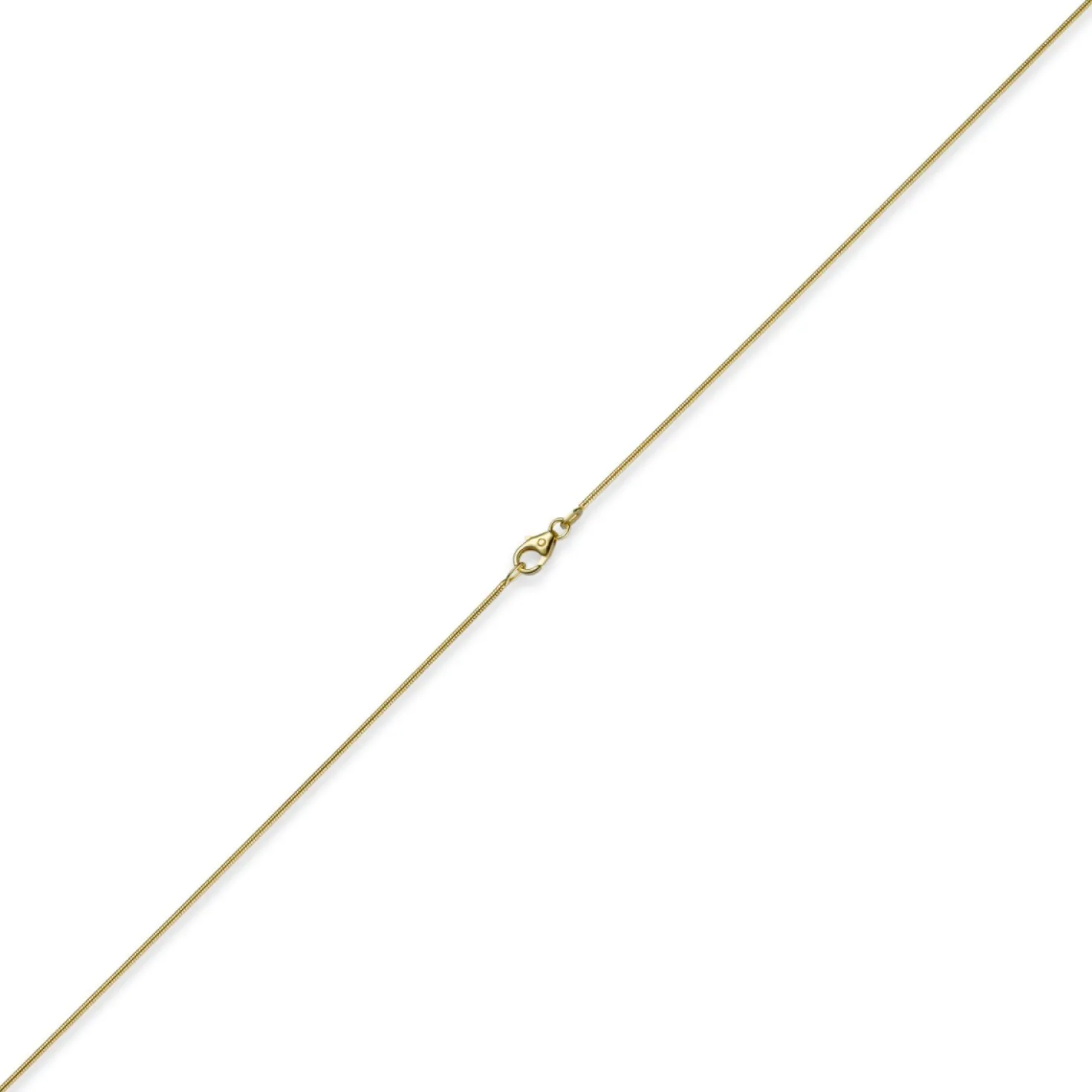 1mm Kette Collier Schlangenkette aus 585 Gold Gelbgold, 60cm, Damen