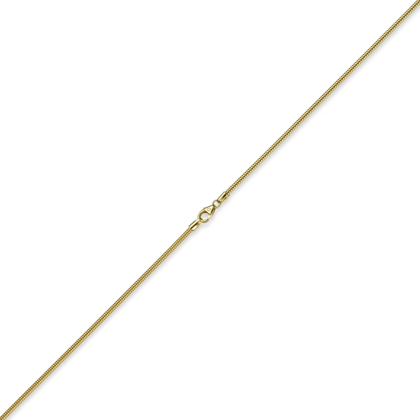 1,9mm Kette Collier Schlangenkette aus 585 Gold Gelbgold, 45cm, Damen