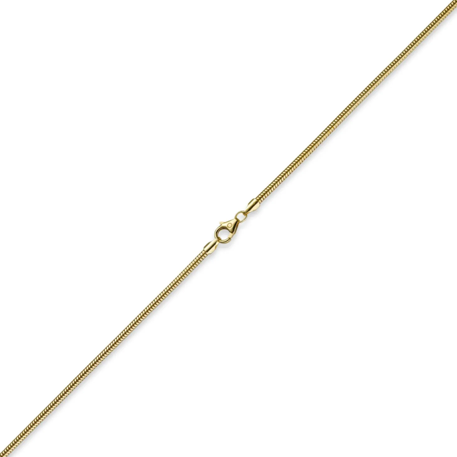 2,5mm Kette Collier Schlangenkette aus 585 Gold Gelbgold, 40cm, Damen