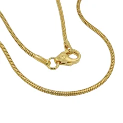 1,2mm Kette Collier Schlangenkette Halsschmuck, rund, 585 Gold Gelbgold, 50cm