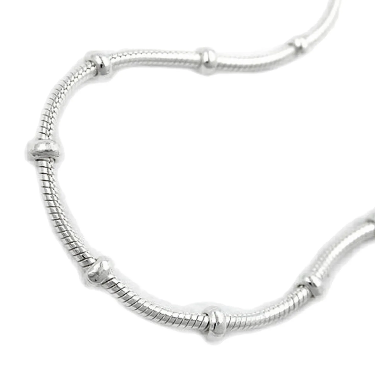 1mm Kette Collier Schlangenkette Halsschmuck, symmetrisch Silber 925, 38cm