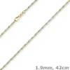 1,9mm Kette Collier Stäbchen-Kugel diamantiert 585 Gold gelb/weiß bicolor 42cm