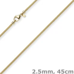 2,5mm Kette Collier Strickkette Halsschmuck aus 750 Gold Gelbgold rund 45cm