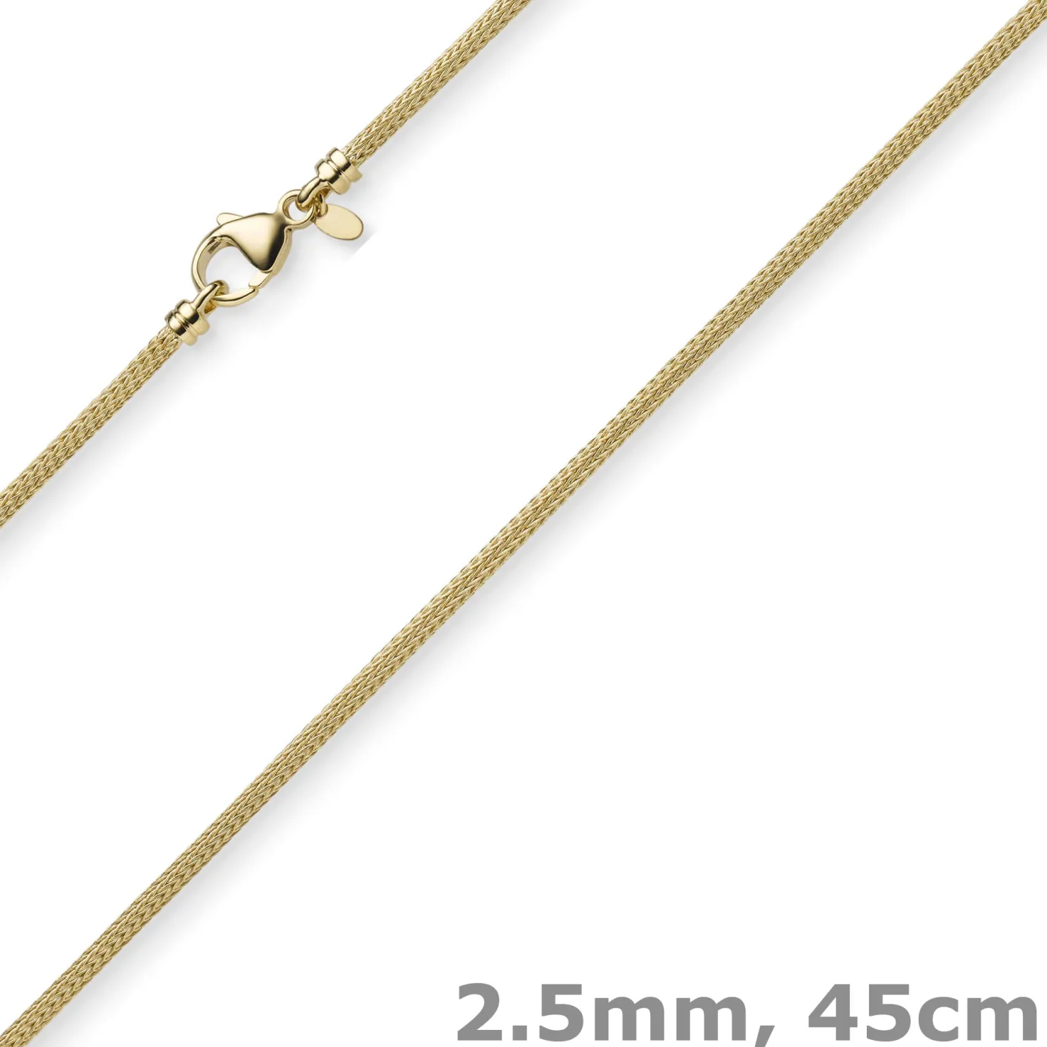 2,5mm Kette Collier Strickkette Halsschmuck aus 750 Gold Gelbgold rund 45cm