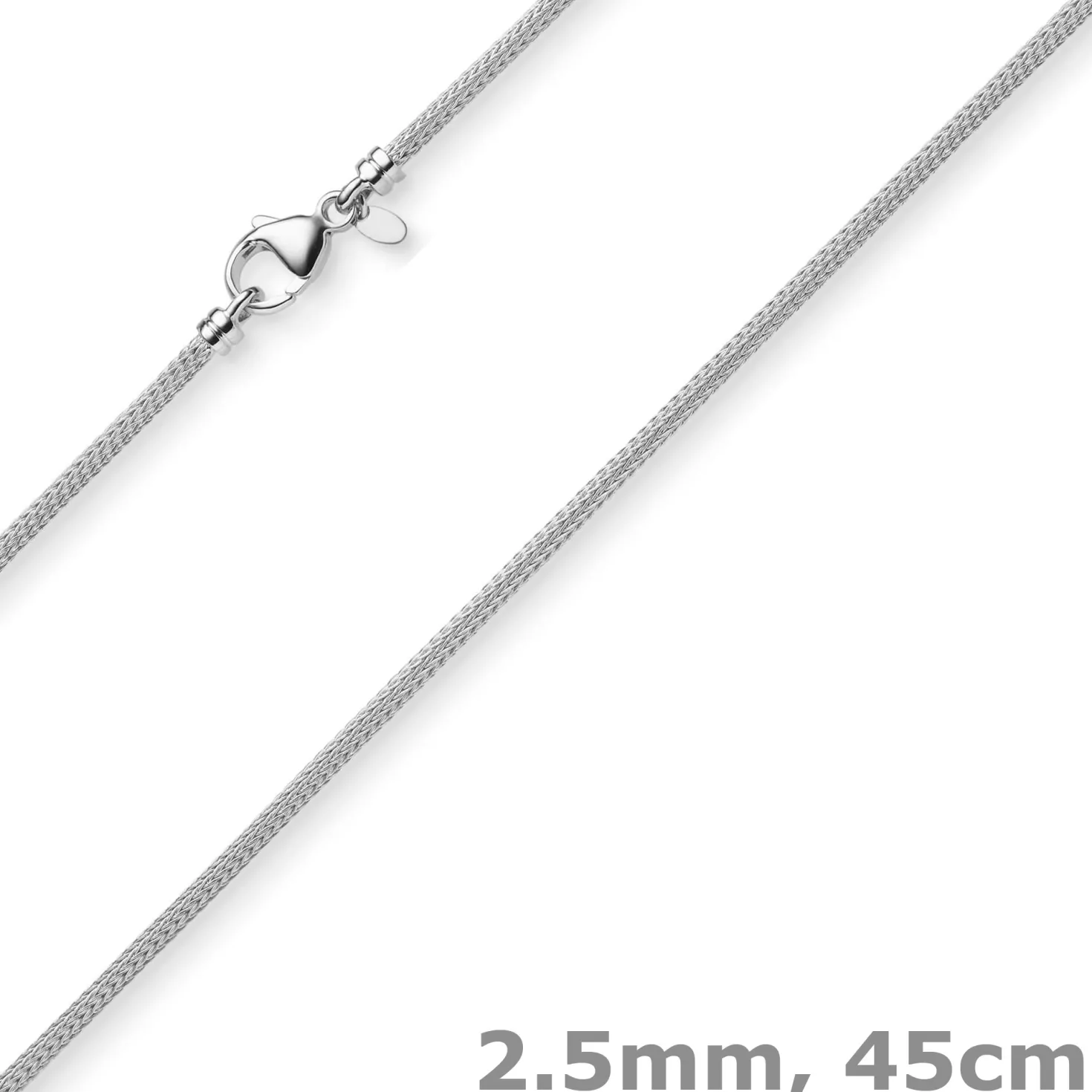 2,5mm Kette Collier Strickkette rund aus 585 Gold Weißgold 45cm