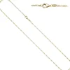 1,7mm Kette Figarokette aus 585 Gold Gelbgold diamantiert Halsschmuck, 45cm