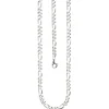 5,3mm Kette Figarokette aus 925 Silber rhodiniert diamantiert Halsschmuck, 50cm